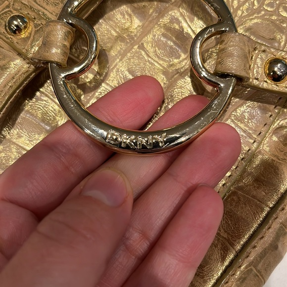 DKNY Gold Leather Clutch - Picture 2 of 5